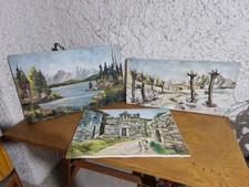 Set 3 Quadri Su Tela - Paesaggio - Stagioni - Decorazioni - Wall Decoration Casa