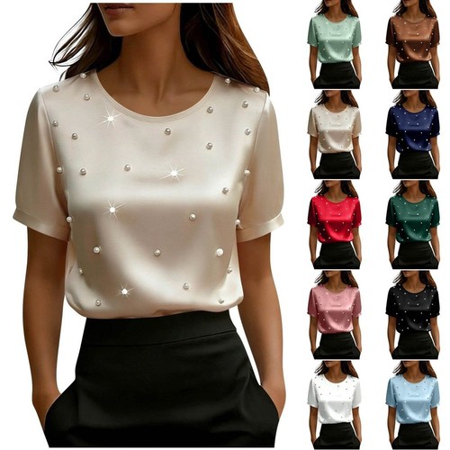 Shirt raso collo perla - raso,
