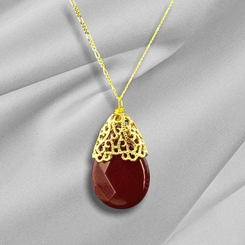 Collana oro goccia giada 925