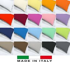 Coppia FEDERE Puro COTONE 100% Made in ITALY Bottoni Click Clack Cuscino Letto