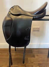 Sella dressage 17"" Prestige Appaloosa marrone pelle italiana Med / Larga