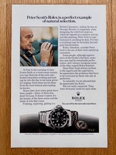 Rolex Submariner 1680 Red Peter Scott 1975 Vintage Watch Ad Pubblicità
