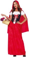CARNEVALE HALLOWEEN VESTITO COSTUME CAPPUCCETTO ROSSO RIDING HOOD ADULTO