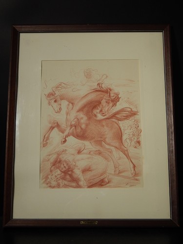 Litografia incisione sanguigna - litografia,