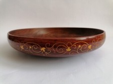 CENTROTAVOLA DI LEGNO CON INTARSI DI METALLO DORATO COMPLEMENTO D'ARREDO