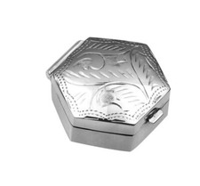 Small Engraved Hexagonal Pill