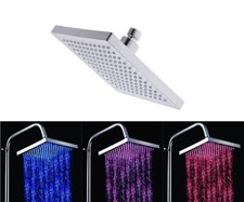 Soffione doccia 20 x 20cm a cascata effetto pioggia illuminazione 7 colori 79907