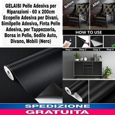 Pelle Adesiva x Riparazioni-60x200cm Nera Ecopelle Adesiva x Divani,Auto Mobili 