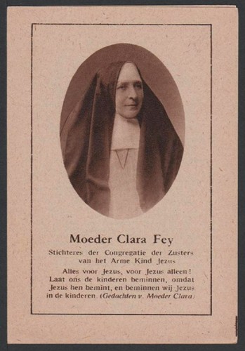 Santino holy card clara fey - santino-holy,