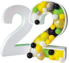 LETTERA NUMERO IN POLISTIROLO CONTENITORE PALLONCINI FIORI ETC Misure 50 x 30 cm