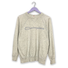 Felpa Champion Vintage grigia a girocollo con logo stampato anni 90 - Taglia S/M