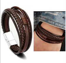 Bracciale Uomo - in cuoio con Chiusura Magnetica - Idea regalo