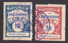 Marca Comunale - Italy -  Revenue Stamps Municipal - Roccagorga  [A119