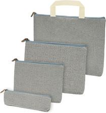 (4 Pezzi Sacchetti Zip Grigi -