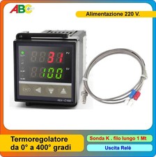 Termoregolatore TERMOSTATO con SONDA,controllo Temperatura da 0°a 400°  V.220