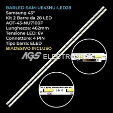 KIT 2 BARRE STRIP 28  LED TV