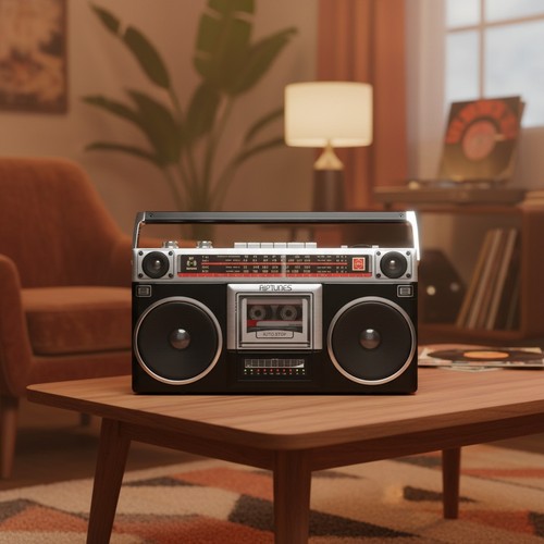 Retro boombox radio lettore - retro,
