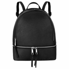 Zaino Borsa con zip eco pelle passeggio Nero Zainetto Uomo Donna Vintage moda 