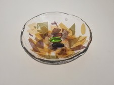 Porta caramelle in vetro soffiato centrotavola piatto portacaramelle decorato