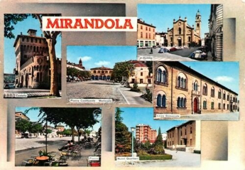 Cartolina mirandola vedute - mirandola,