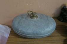Antique Oval Galvanized Bed Foot Warmer Hot Water Bottle 8" x 11"