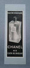 Pubblicità Profumi "Chanel N°5 Cuir de Russie" Stampa Originale Vintage 1937