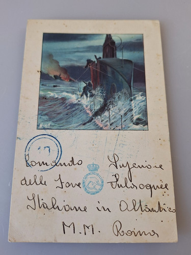 Cartolina sommergibili comando - sommergibili,