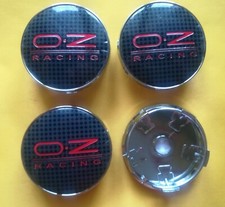 4 TAPPI COPRIMOZZO BORCHIE OZ RACING DA 60 mm  BLACK-RED CARBON