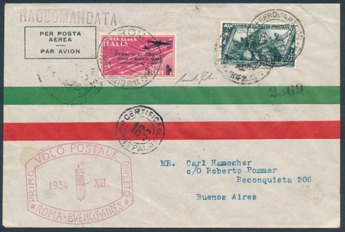 1934 aerogramma primo volo - aerogramma,