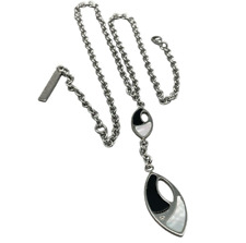 Collana Donna catenina ciondolo Foglie Madreperla Onice Diamante firmata Makuti