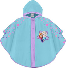 Poncho Impermeabile Frozen Bambina 3 4 5 6 Anni - Mantellina Bimba Elsa Azzurro 