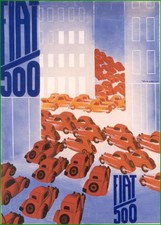 Poster italiano Fiat 500 Art