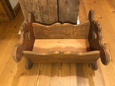 Culla Bambole Vintage Legno Massiccio Decorativa 50x46x32 cm D'Epoca Con Difetti