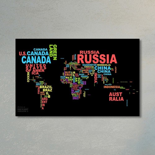 Tipografia mappa del mondo - tipografia,