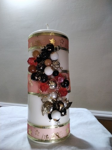 Candela decorata con nastri - decorata, e