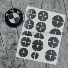 BMW emblema logo adesivo angoli 1 3 4 M3 X1 X3 X5 grigio scuro met. lucido