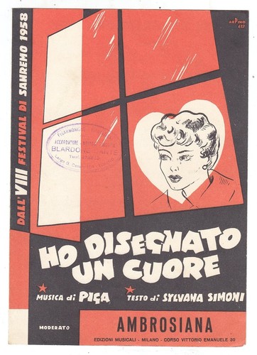 Spartito disegnato cuore - ho, un