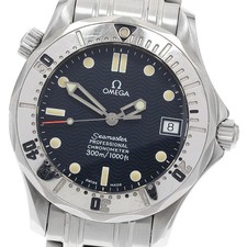 Orologio automatico da ragazzo Omega Seamaster Diver 300M 2552.80 data quadrante blu navy_919689