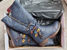Scarpe stivali donna Rieker 38 usati pelle tipo moto blu nero