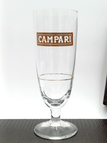 Campari bicchiere scritta - campari, oro