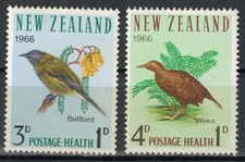 NUOVA ZELANDA 1966 Salute infantile, uccelli 2v MNH**