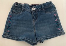 Pantaloncino corto shorts bambina 7 anni 122 cm jeans in denim ricamati Okaidi