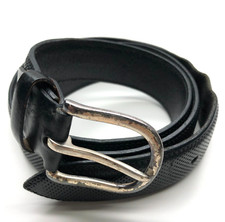 Stefano Corsini Vestito Cintura Nero Uomo Tg 115/44 Vera Pelle Italia Argento