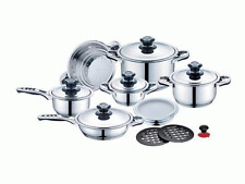 BATTERIA PENTOLE 16 PEZZI PENTOLA COPERCHIO PADELLA IN ACCIAIO ROYALTY LINE