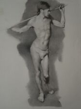 Disegno Copia Master Di Nudo Maschile, Carboncino Nitram Su Carta Arches, 50x60