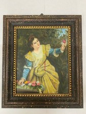 Quadro Olio su tela classico piccolo cornice Legno Oro invecchiato 33 x 28