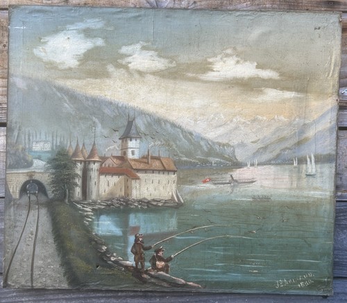 Suisse lac leman peinture - suisse, art