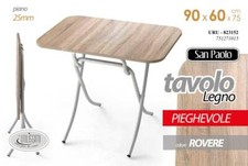 TAVOLO PIEGHEVOLE TAVOLINO SALVASPAZIO CAMERA SCRIVANIA COLOR ROVERE 90*60*h75cm