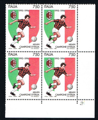 Francobolli milan campione - francobolli,