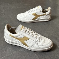 Diadora Borg Elite UK8 / US8.5 Made In Italy Tennis OG CW B Oro Bianco Prezzo di listino £200